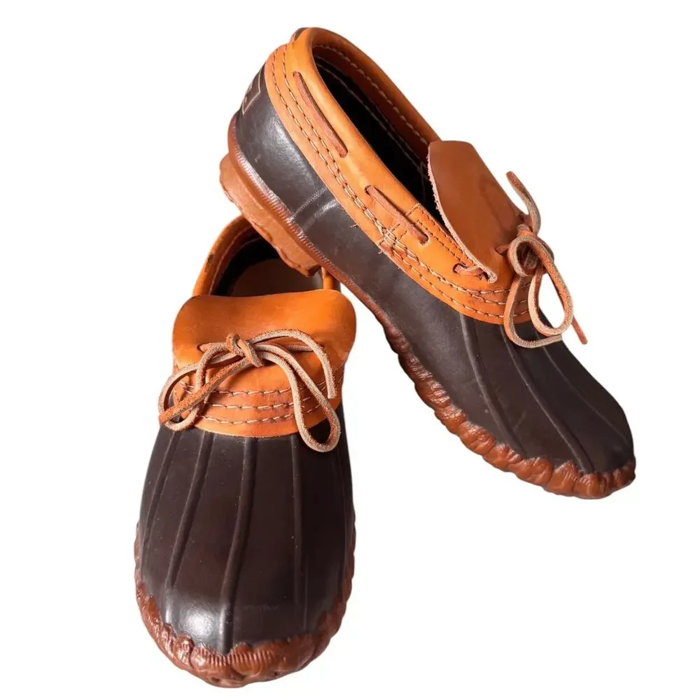 L.L.Bean Vintage 1970s Maine Hunting Shoes Duck Boots Made USA Leather 7